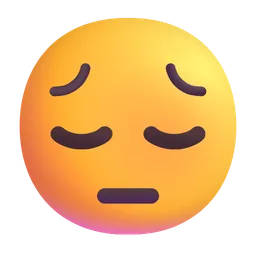 Pensive Face Microsoft 3D Fluent