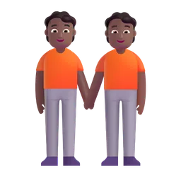 People Holding Hands: Medium-Dark Skin Tone Microsoft 3D Fluent