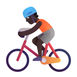Person Biking: Dark Skin Tone Microsoft 3D Fluent