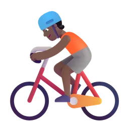 Person Biking: Medium-Dark Skin Tone Microsoft 3D Fluent