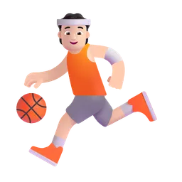 Person Bouncing Ball: Light Skin Tone Microsoft 3D Fluent