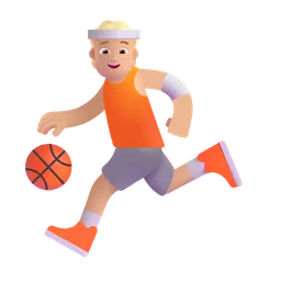 Person Bouncing Ball: Medium-Light Skin Tone Microsoft 3D Fluent