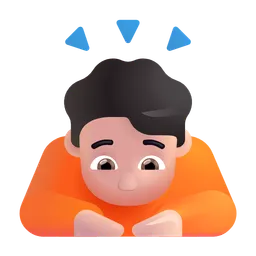 절하는 사람: 밝은 피부 톤 Microsoft 3D Fluent