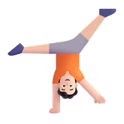 Person Cartwheeling: Light Skin Tone Microsoft 3D Fluent