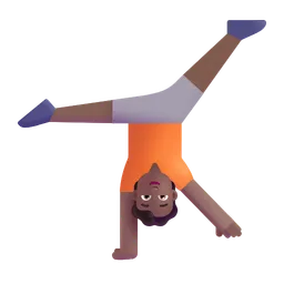 Person Cartwheeling: Medium-Dark Skin Tone Microsoft 3D Fluent