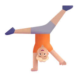 Person Cartwheeling: Medium-Light Skin Tone Microsoft 3D Fluent