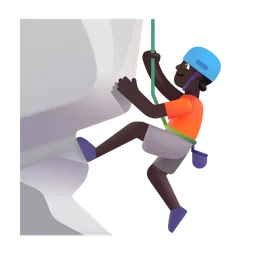 Person Climbing: Dark Skin Tone Microsoft 3D Fluent