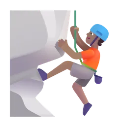 Person Climbing: Medium Skin Tone Microsoft 3D Fluent