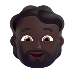 Person: Dark Skin Tone, Beard Microsoft 3D Fluent