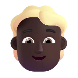 Person: Dark Skin Tone, Blond Hair Microsoft 3D Fluent