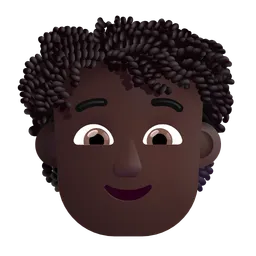 사람: 어두운 피부 톤, 곱슬머리 Microsoft 3D Fluent