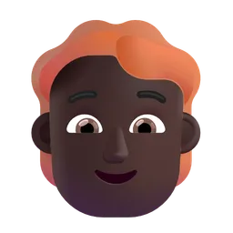 Person: Dark Skin Tone, Red Hair Microsoft 3D Fluent