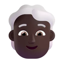 Person: Dark Skin Tone, White Hair Microsoft 3D Fluent