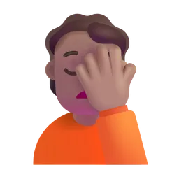 Person Facepalming: Medium Skin Tone Microsoft 3D Fluent