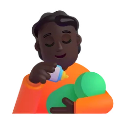 Person Feeding Baby: Dark Skin Tone Microsoft 3D Fluent