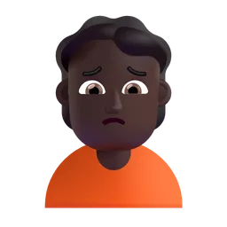 Person Frowning: Dark Skin Tone Microsoft 3D Fluent