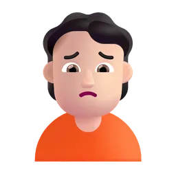 Person Frowning: Light Skin Tone Microsoft 3D Fluent