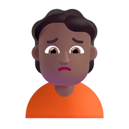 Person Frowning: Medium-Dark Skin Tone Microsoft 3D Fluent
