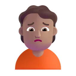 Person Frowning: Medium Skin Tone Microsoft 3D Fluent