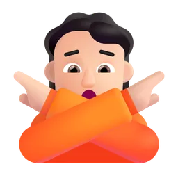 아니오 제스처를 취하는 사람: 밝은 피부 톤 Microsoft 3D Fluent