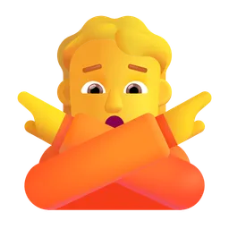 아니오 제스처를 취하는 사람 Microsoft 3D Fluent