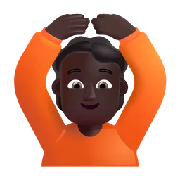 OK 제스처를 하는 사람: 어두운 피부 톤 Microsoft 3D Fluent