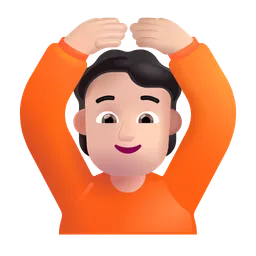 OK 제스처를 하는 사람: 밝은 피부 톤 Microsoft 3D Fluent