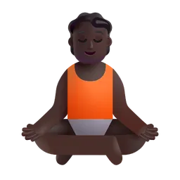 연꽃 자세의 사람: 어두운 피부 톤 Microsoft 3D Fluent