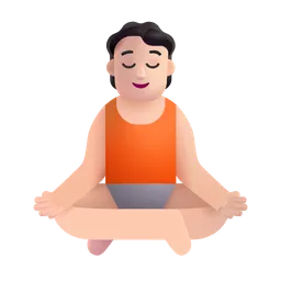 Person in Lotus Position: Light Skin Tone Microsoft 3D Fluent