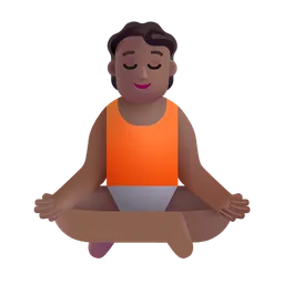 Person in Lotus Position: Medium-Dark Skin Tone Microsoft 3D Fluent