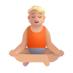 Person in Lotus Position: Medium-Light Skin Tone Microsoft 3D Fluent