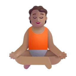 Person in Lotus Position: Medium Skin Tone Microsoft 3D Fluent