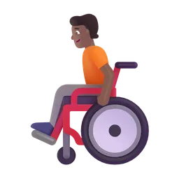 Person in Manual Wheelchair: Medium-Dark Skin Tone Microsoft 3D Fluent