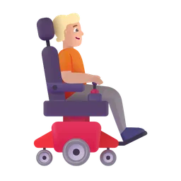 Person in Motorized Wheelchair Facing Right: Medium-Light Skin Tone Microsoft 3D Fluent