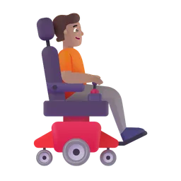 Person in Motorized Wheelchair Facing Right: Medium Skin Tone Microsoft 3D Fluent