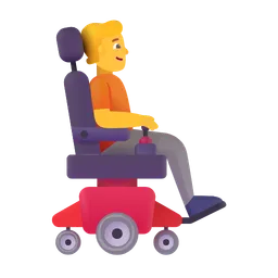 Person in Motorized Wheelchair Facing Right Microsoft 3D Fluent