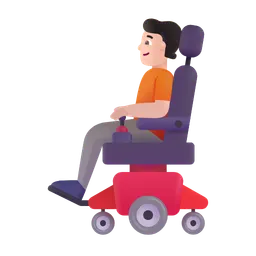 Person in Motorized Wheelchair: Light Skin Tone Microsoft 3D Fluent