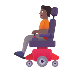 Person in Motorized Wheelchair: Medium-Dark Skin Tone Microsoft 3D Fluent