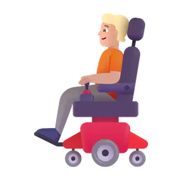 Person in Motorized Wheelchair: Medium-Light Skin Tone Microsoft 3D Fluent