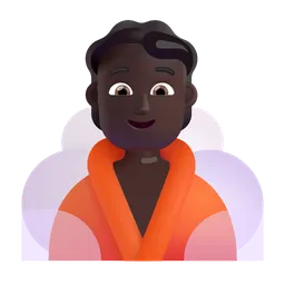 Person in Steamy Room: Dark Skin Tone Microsoft 3D Fluent