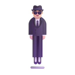 Person in Suit Levitating: Light Skin Tone Microsoft 3D Fluent