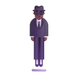 Person in Suit Levitating: Medium-Dark Skin Tone Microsoft 3D Fluent