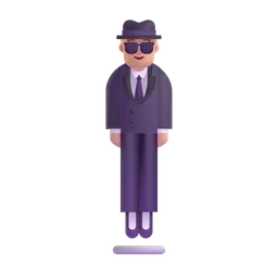 Person in Suit Levitating: Medium-Light Skin Tone Microsoft 3D Fluent