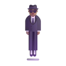 공중 부양하는 정장 차림의 사람: 중간 피부 톤 Microsoft 3D Fluent