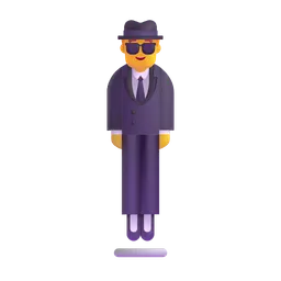 Man in Business Suit Levitating Microsoft 3D Fluent