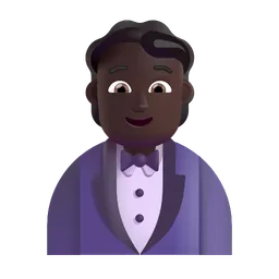 턱시도를 입은 사람: 어두운 피부 톤 Microsoft 3D Fluent
