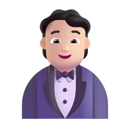 턱시도를 입은 사람: 밝은 피부 톤 Microsoft 3D Fluent