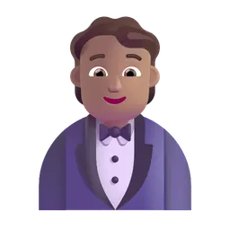Person in Tuxedo: Medium Skin Tone Microsoft 3D Fluent