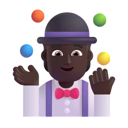 Person Juggling: Dark Skin Tone Microsoft 3D Fluent