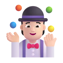 Person Juggling: Light Skin Tone Microsoft 3D Fluent